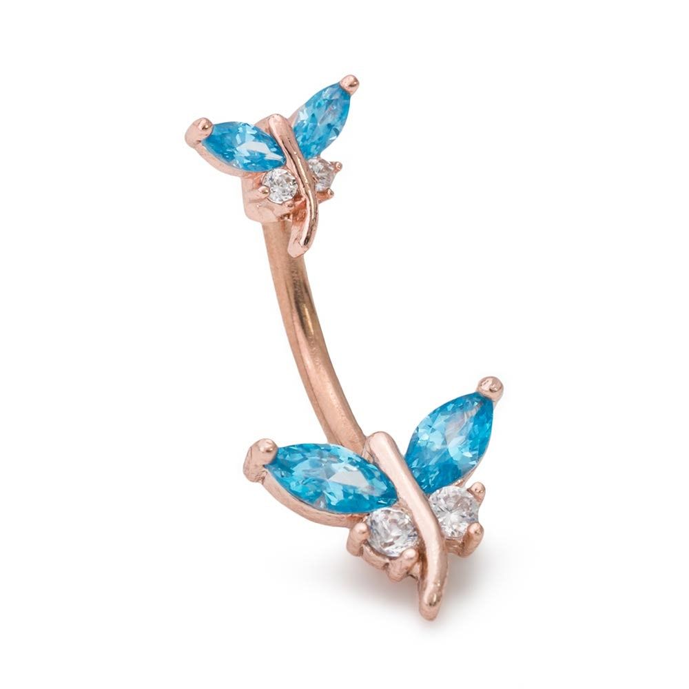 Photo of jeweled butterfly belly button ring