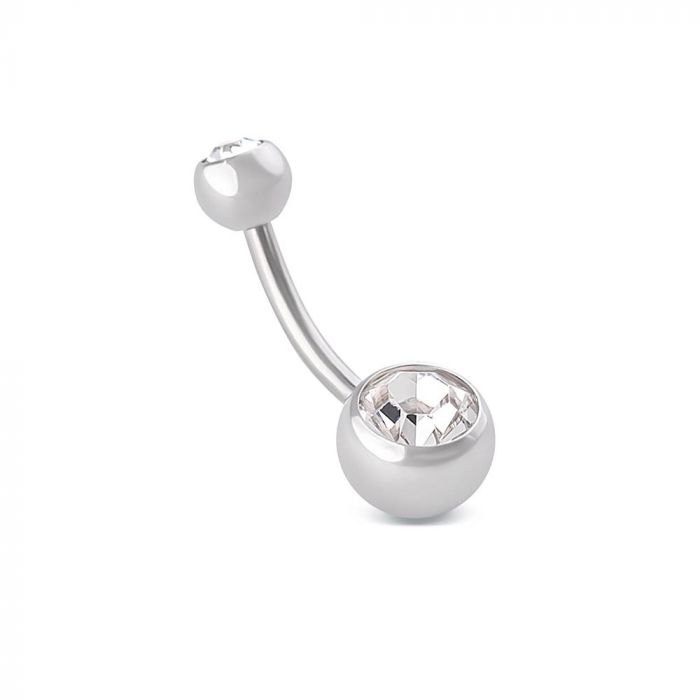 Photo of double crystal jeweled navel ring