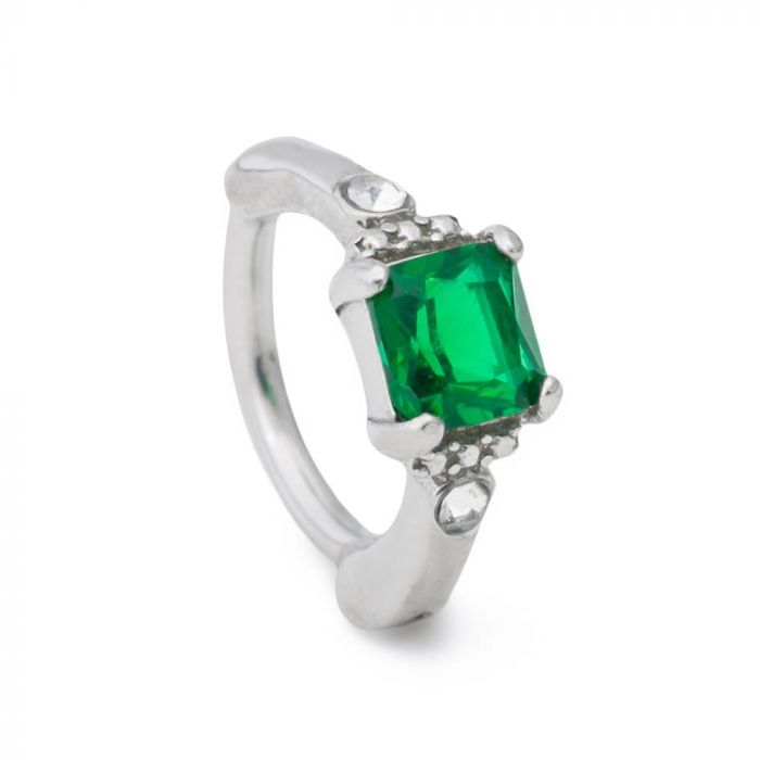 Photo of green jeweled navel clicker ring jewelry