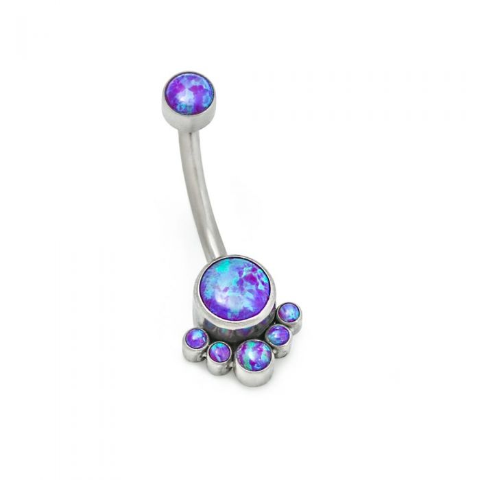 Belly Button Ring, Navel Jewelry, Belly Button Piercing, Opal Belly Button Ring