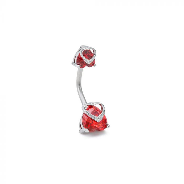 Photo of top down double jeweled belly button ring