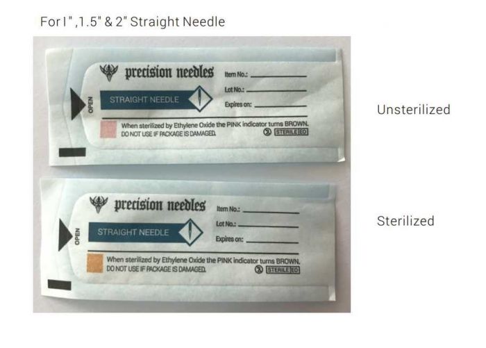 Individually packaged, sterilized versus unsterilized piercing needles