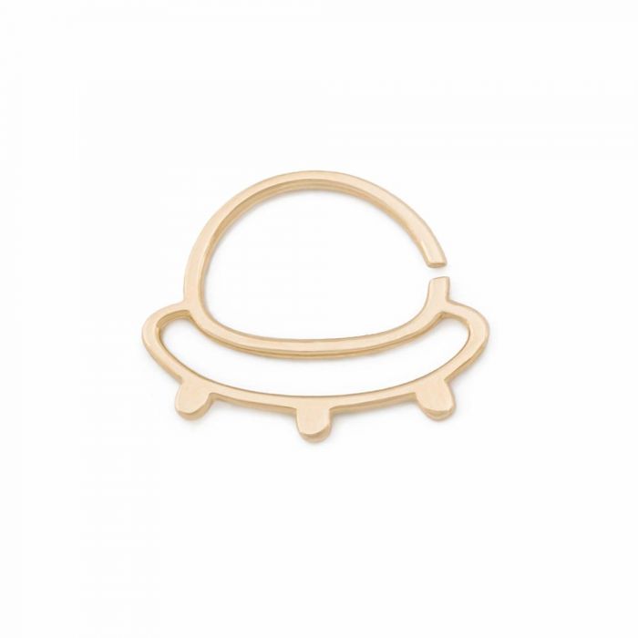 16g bendable cartilage gold ring with UFO spaceship design