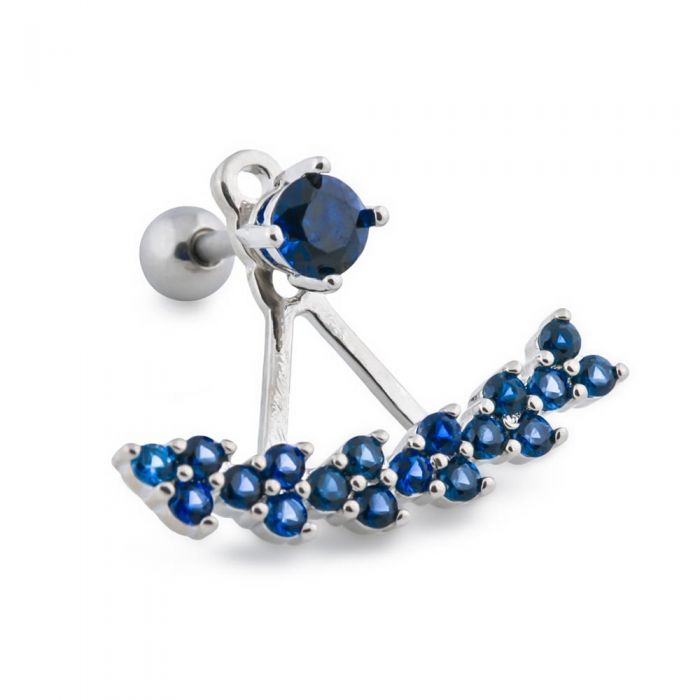 16g ear jewelry for helix piercings with dark blue jewels