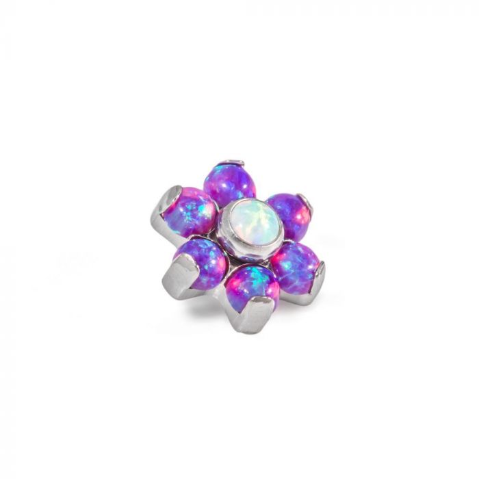 Replacement threaded end with synthetic opals for your tongue piercing