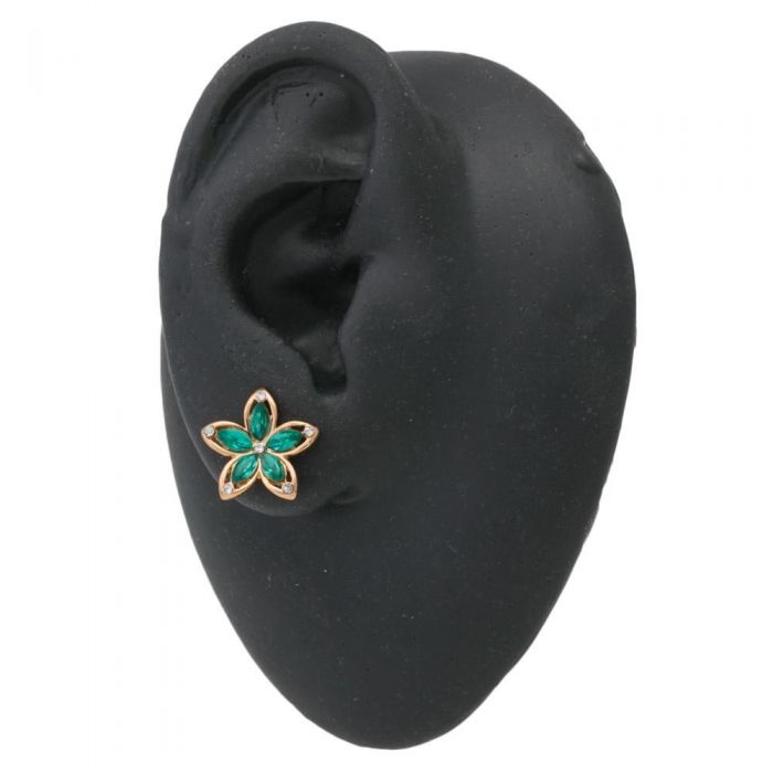 Wildflower Barbell, Barbell Jewelry, Ear Piercing, Straight Barbell