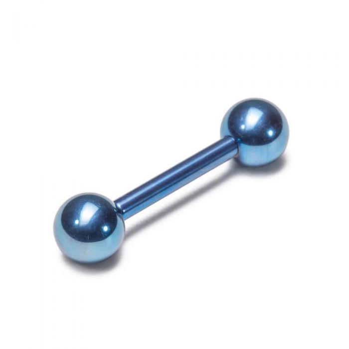 Straight Barbell, Titanium Barbell, Blue Titanium Barbell