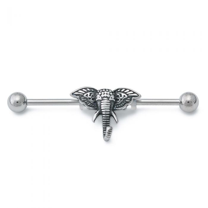 Elephant Industrial Barbell, Industrial Jewelry, Industrial Barbell