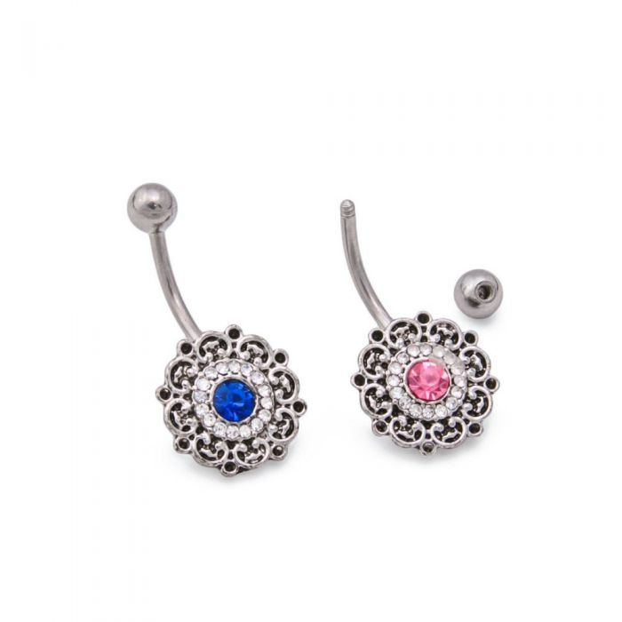 Belly Button Ring, Navel Jewel, Jeweled Belly Button Ring