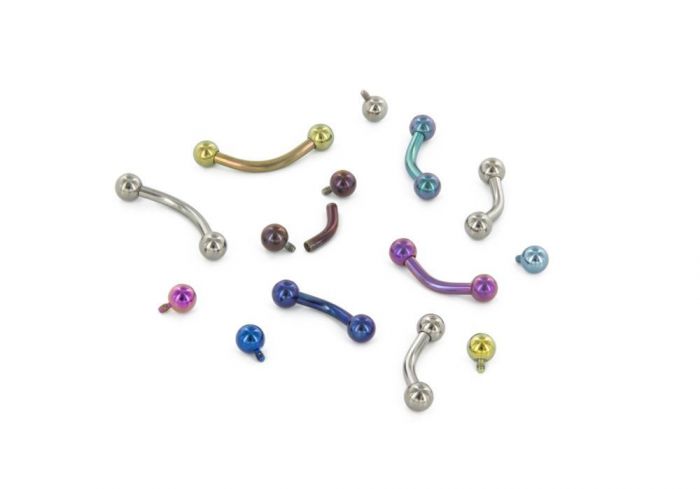 Bent Barbells, Titanium Bent Barbell, Titanium Body Jewelry