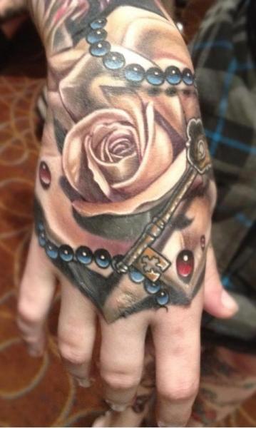 Full Color Hand Tattoo by Painful Pleasures' Sponsored Tattoo Artist Josh Hagan