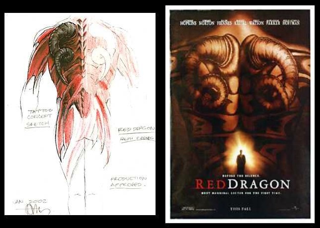 red dragon tattoo, tom berg tattoo design