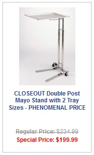 Double Post Mayo Stand With 2 Tray Sizes