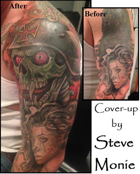 Cover-up Tattoo by Steve Monie of Body Mod Ink & The Studio at Painful Pleasures
