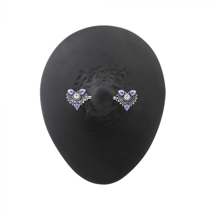Jeweled Nipple Barbell, Silicone Nipple Body Bit, Nipple Piercings