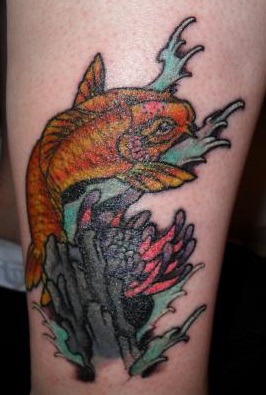 Koi Fish Cover-up Tattoo