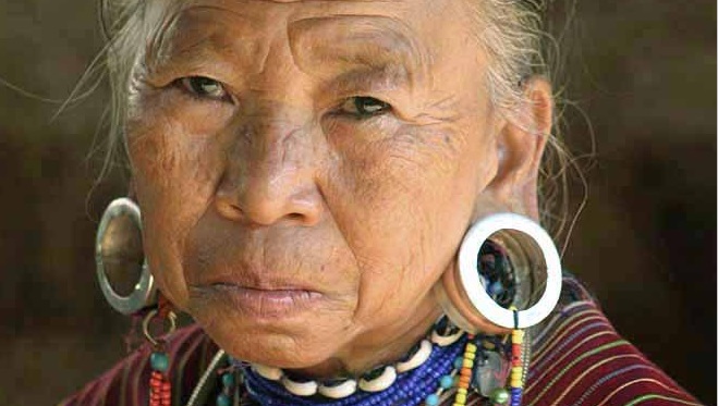 Older Woman With Stretched Earlobes