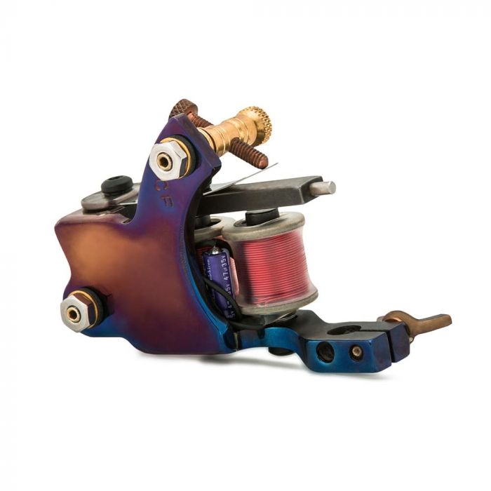 Baltimore Street Irons tattoo machine on a white backdrop