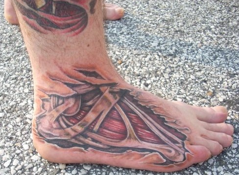 Ankle & Foot Tattoo by Gabriel Munster of Body Mod Ink