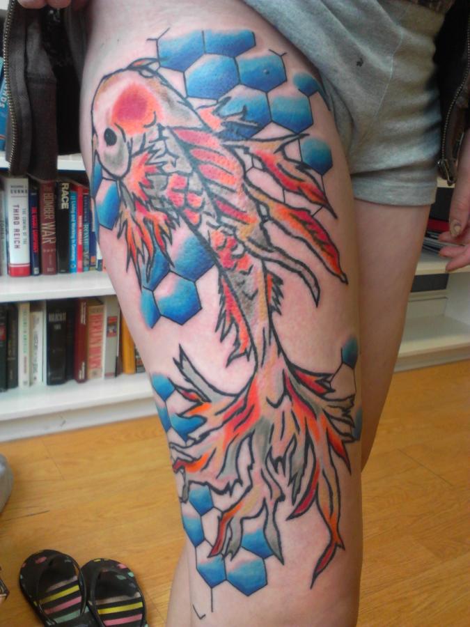 Coy Fish Tattoo by Derek Entenmann
