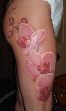 Thigh & Butt Flower Tattoo