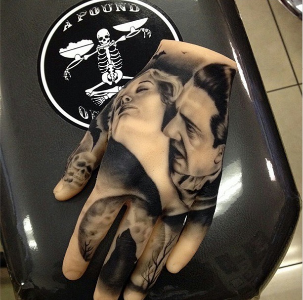 A Pound of Flesh Hand Tattoo by Johny Sickoe, From A Pound of Flesh's Instagram Page