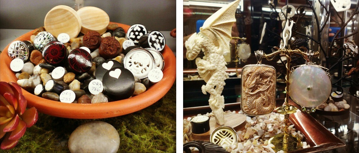 Organic Body Jewelry Displays at The Studio at Painful Pleasures