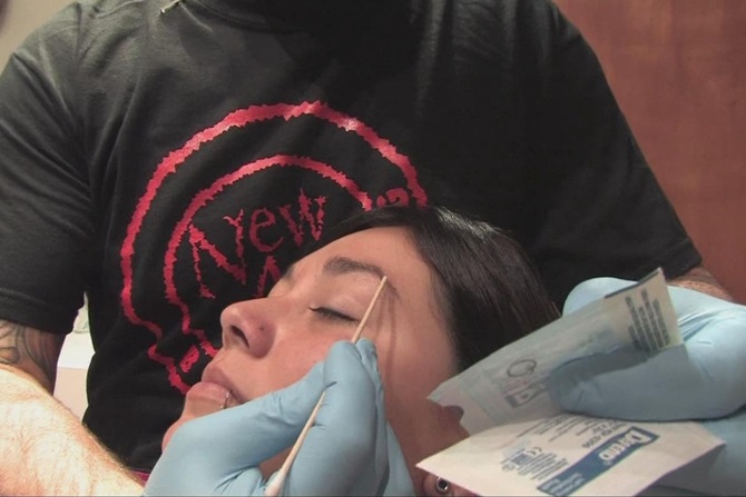 Prepping for an Eyebrow Piercing