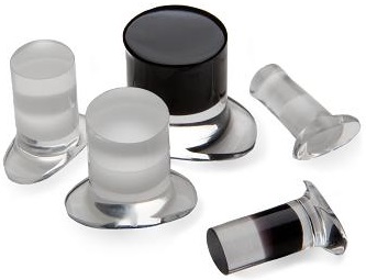 Glass Labret Plugs in 20 Colors for Stretched Labret Piercings