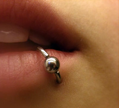 Horizontal Lip Piercing | Side Lip Piercing