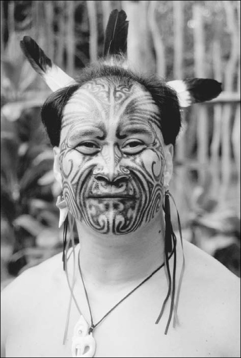 Tattooed Polynesian Man 
