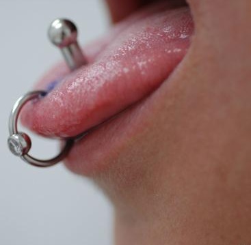 Traditional Tongue Piercing and Tongue Tip Piercing Picture from the Painful Pleasures Gallery 