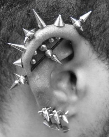 Spiked Ear Piercings 