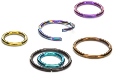 Niobium Seamless Rings for Ear, Nose, Lip, Nipple, and Other Piercings 