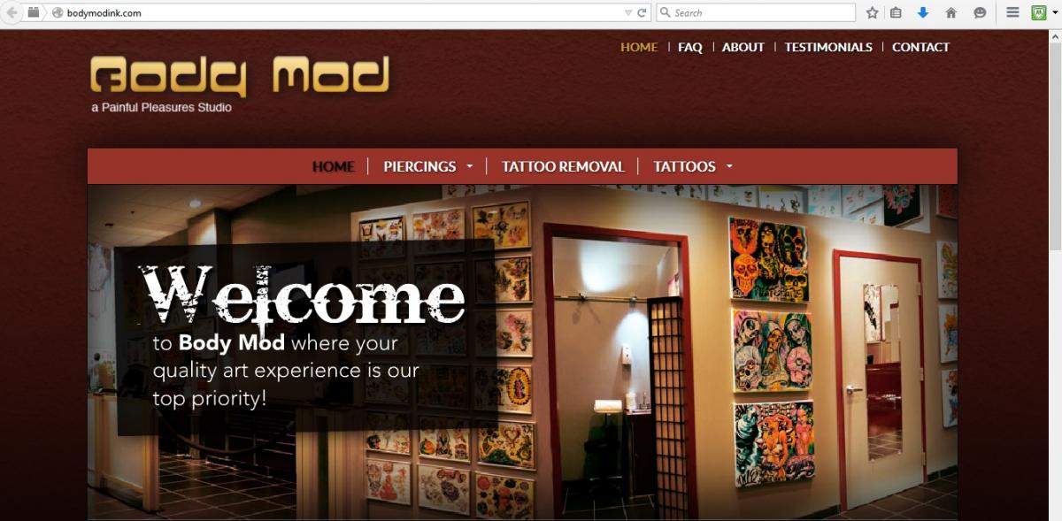 Body Mod Ink Website | Tattoo Studio Website 