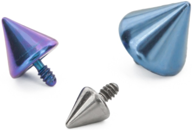 Titanium Spike Dermal Tops for Men's Piercings 