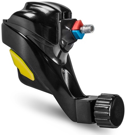 Ego Apex Nano Rotary Tattoo Machine in Black With Yellow Accents 