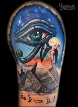 Eye of Horus Egyptian Tattoo by Tattooist Dragao 