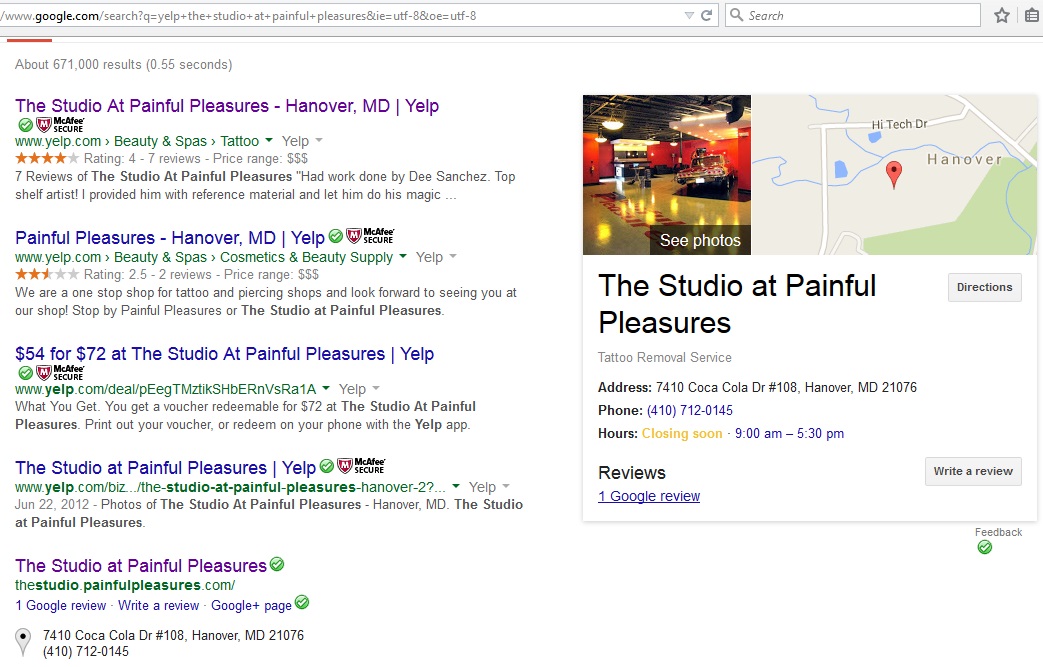 Google+ Reviews Will Help Your Business Show up in Local Tattoo Shop Search Results 