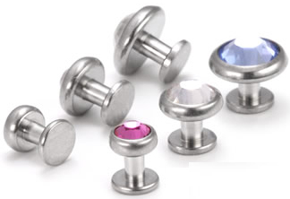 Jeweled Skin Anchors, also Known as Skin Divers, for Dermal Piercings 