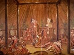 Depiction of a Mandan Suspension Ritual During an Okipa Ceremony 