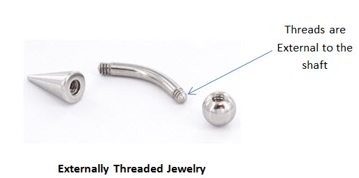 Externally Threaded Jewelry 