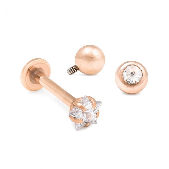 Labret Jewelry, Nostril Jewelry, Rose Gold Jewelry