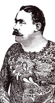 Depiction of a Tattooed Sailor, Circa Late 1800s/Early 1900s 