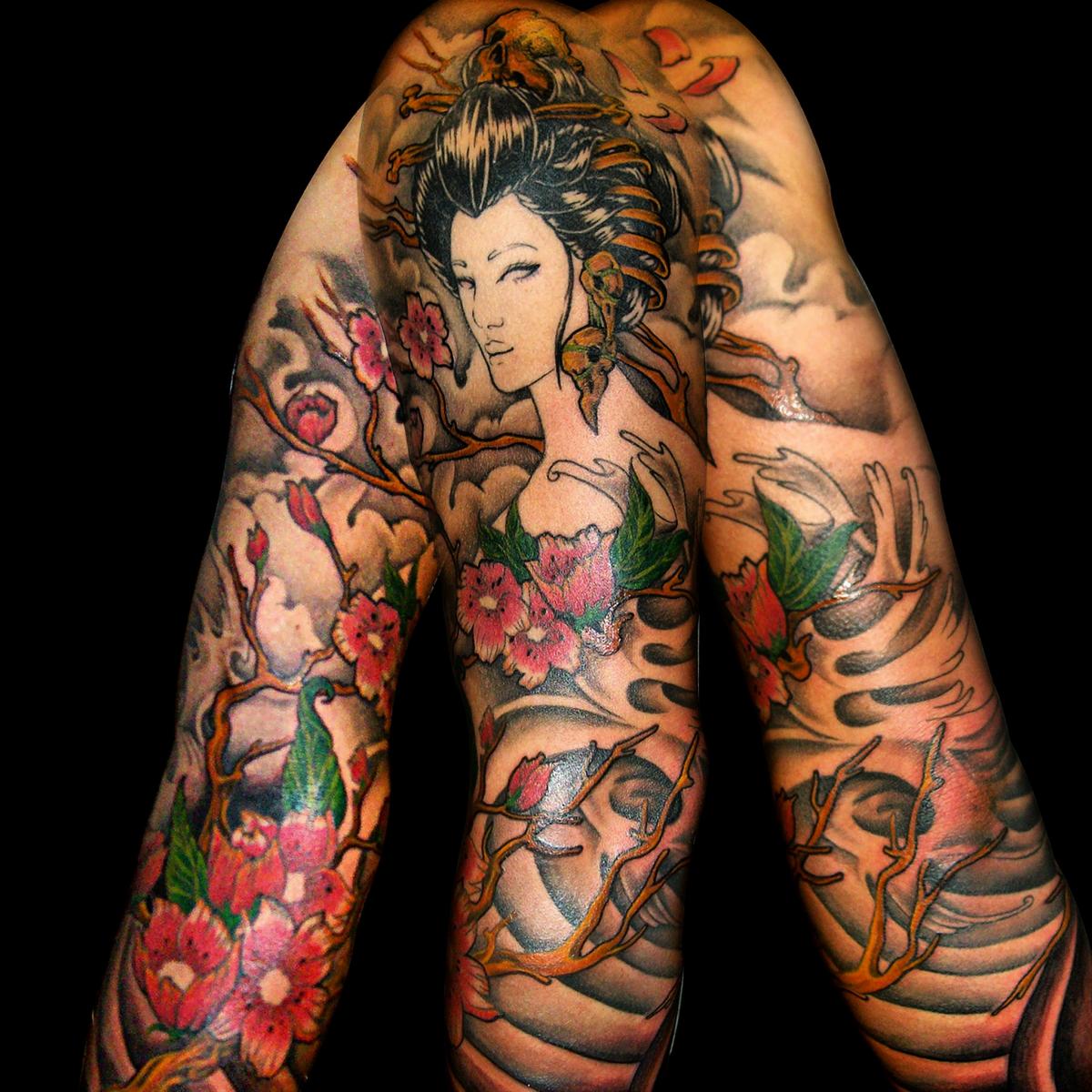 Japanese Geisha Tattoo by True Blue Tattoos 