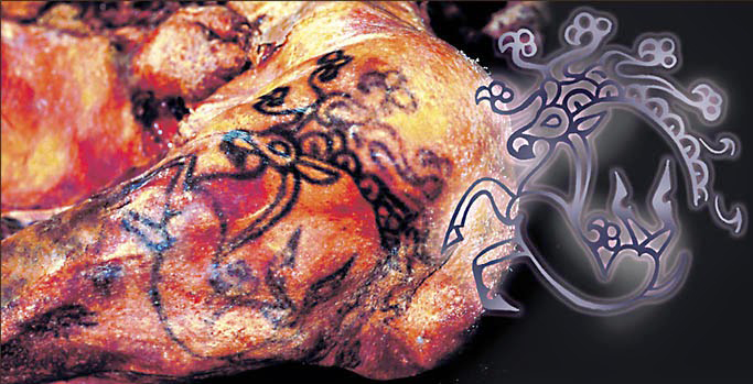 Pazyryk Mummy Tattoo Design With Illustration 