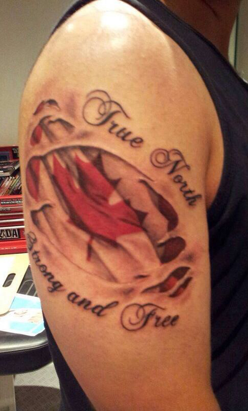 Canadian Tattoos | True North Strong and Free Canadian Tattoo 