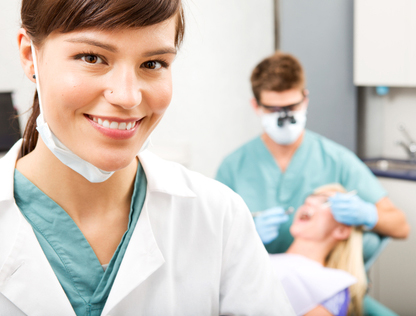 Medical Professional With a Nostril Piercing 