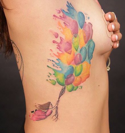 reese hilburn tattoo, abstract tattoo, balloon tattoo