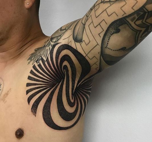 armpit tattoo, armpit illusion